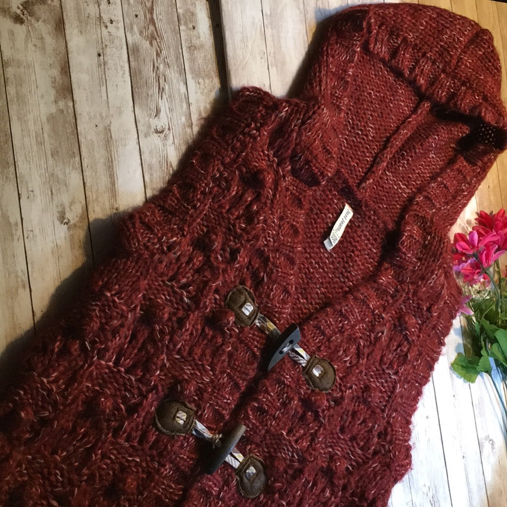 Sweater just jeans sleeveless hooded sweater